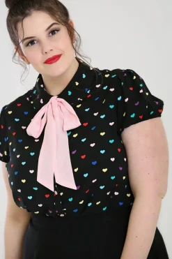 Hell Bunny True Love Blouse Black Outlet