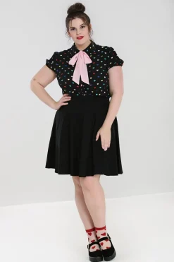 Hell Bunny True Love Blouse Black Outlet