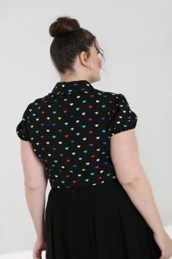 Hell Bunny True Love Blouse Black Outlet