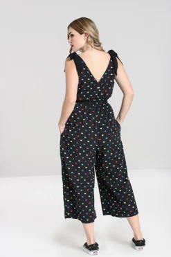 Hell Bunny True Love Jumpsuit Black New