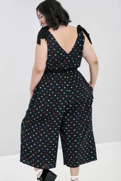 Hell Bunny True Love Jumpsuit Black New
