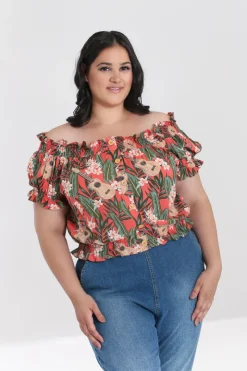 Hell Bunny Ukulele Top Orange Outlet