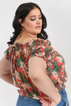 Hell Bunny Ukulele Top Orange Outlet