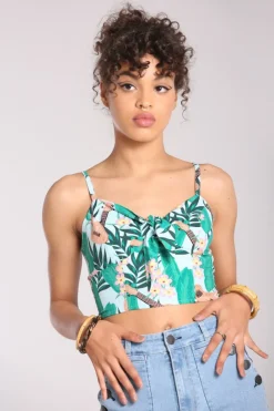 Hell Bunny Ululani Crop Top Blue Sale