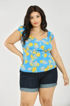 Hell Bunny Valencia Top Blue Best