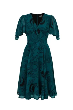Hell Bunny Venom Midi Dress DarkGreen Sale