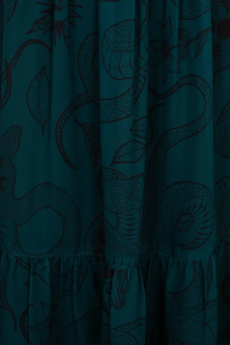 Hell Bunny Venom Skirt DarkGreen Best