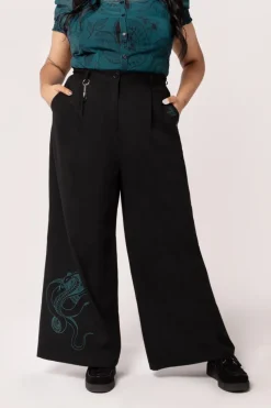 Hell Bunny Venom Trousers Black New