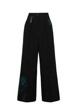 Hell Bunny Venom Trousers Black New