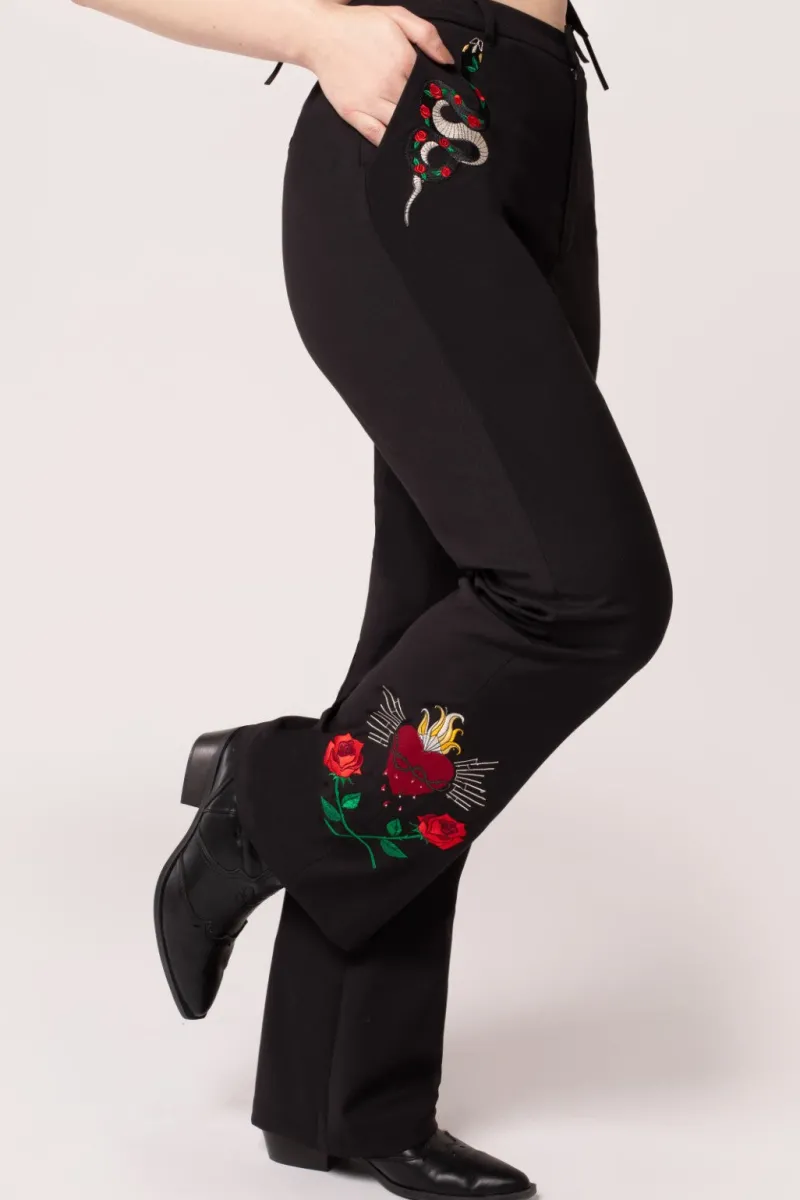 Hell Bunny Viva Maria Trousers Black Discount