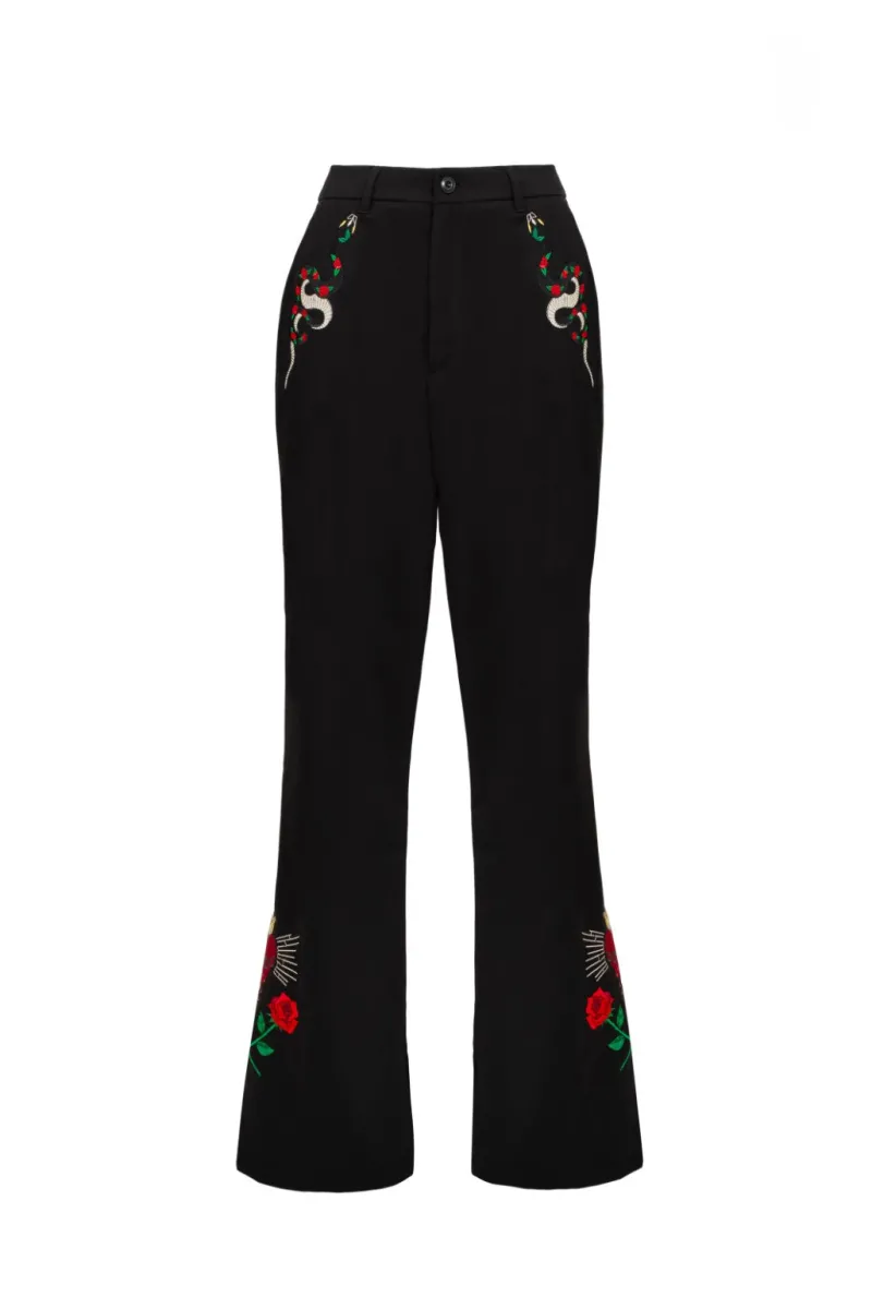 Hell Bunny Viva Maria Trousers Black Discount