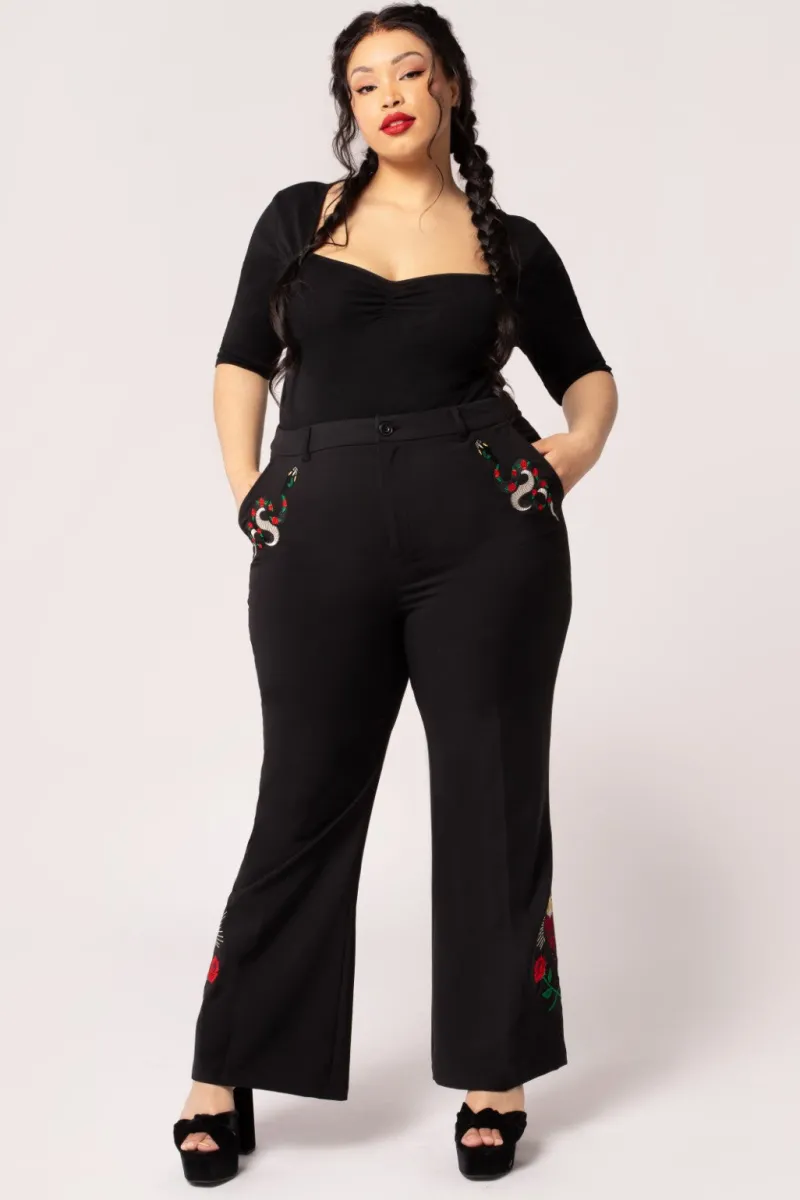 Hell Bunny Viva Maria Trousers Black Discount
