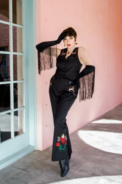 Hell Bunny Viva Maria Waistcoat Black Sale