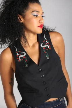 Hell Bunny Viva Maria Waistcoat Black Sale