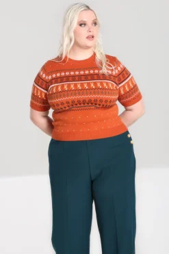 Hell Bunny Vixey Jumper Brown Clearance