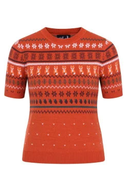Hell Bunny Vixey Jumper Brown Clearance