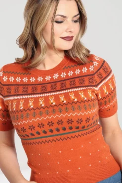 Hell Bunny Vixey Jumper Brown Clearance