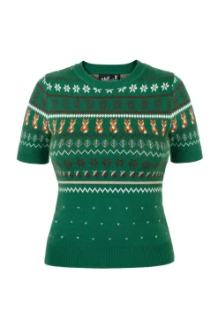 Hell Bunny Vixey Jumper Green Discount