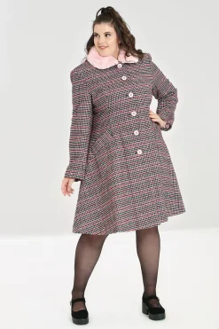 Hell Bunny Watson Coat Pink Clearance