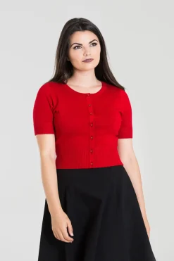 Hell Bunny Wendi Cardigan Red Discount