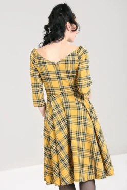 Hell Bunny Wither 50's Dress Mustard Best