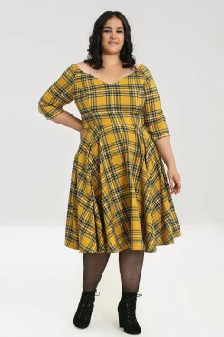Hell Bunny Wither 50's Dress Mustard Best