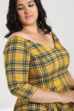 Hell Bunny Wither 50's Dress Mustard Best