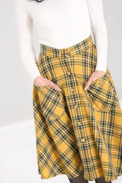 Hell Bunny Wither Skirt Mustard Discount