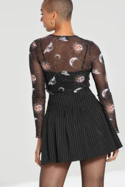 Hell Bunny Wolfie Mini Skirt Black New