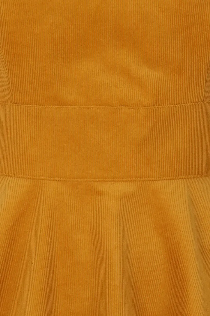 Hell Bunny Wonder Years Pinafore Dress Mustard New