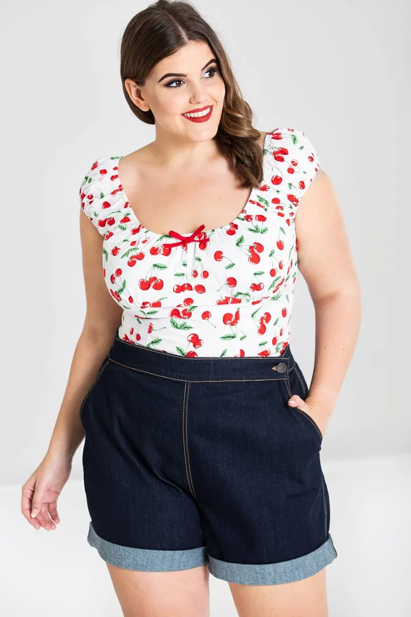 Hell Bunny Yaz Short Navy Clearance