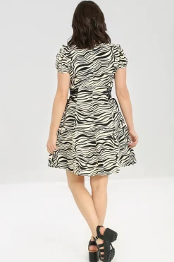 Hell Bunny Zebra Mini Dress Ivory Clearance
