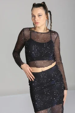 Hell Bunny Zodiac Mesh Top Black Online