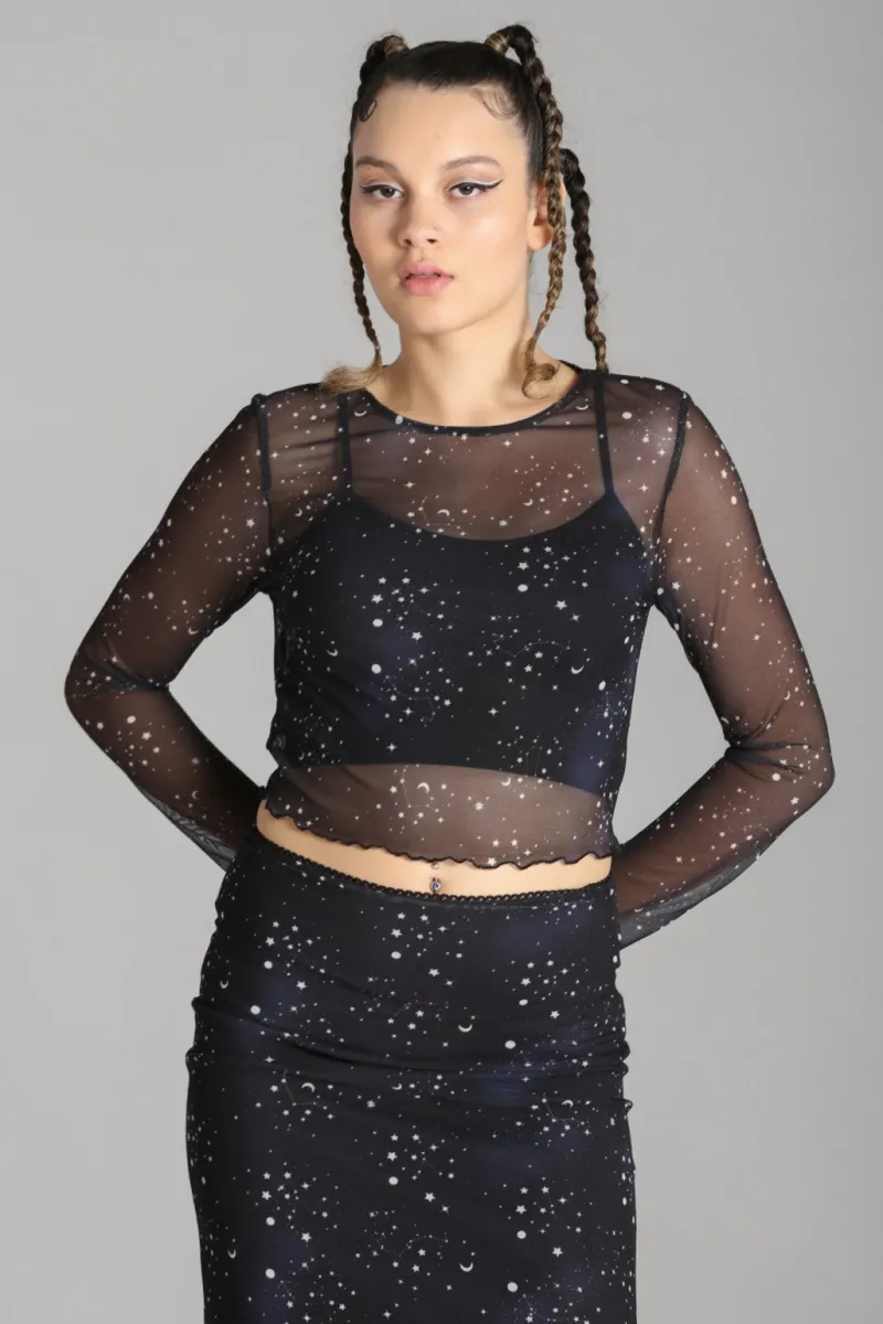 Hell Bunny Zodiac Mesh Top Black Online