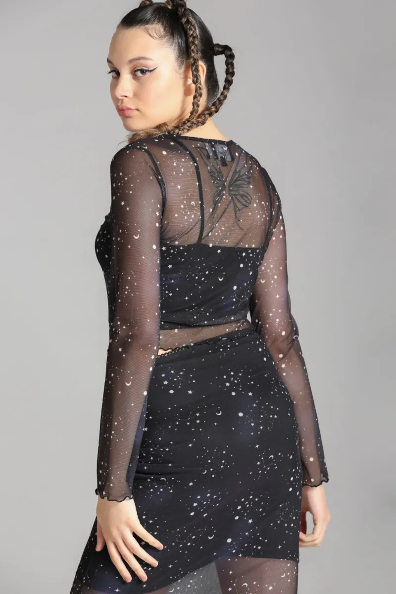 Hell Bunny Zodiac Mesh Top Black Online