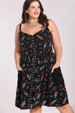 Hell Bunny Zoey Knee Dress Black Discount