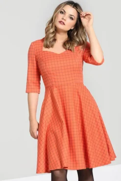 Hell Bunny Zora Mid Dress Orange Best