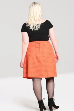 Hell Bunny Zora Skirt Orange New