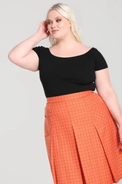 Hell Bunny Zora Skirt Orange New