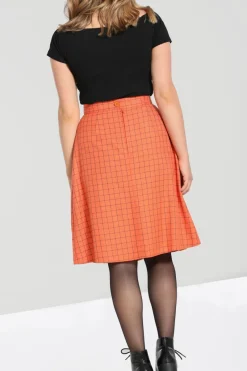Hell Bunny Zora Skirt Orange New