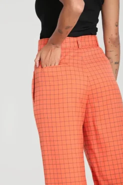 Hell Bunny Zora Trousers Orange Discount